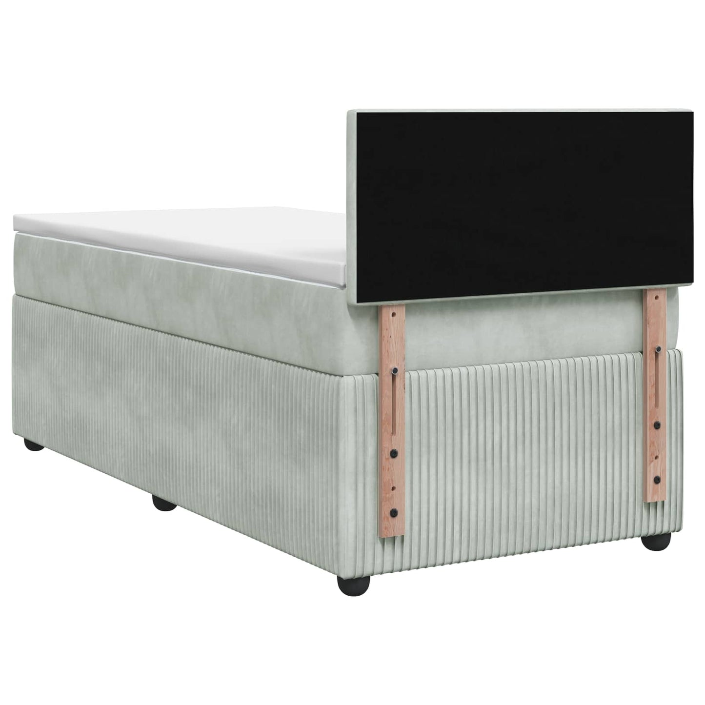 vidaXL Κρεβάτι box spring με στρώμα Ανοιχτό γκρι 100 x 200 cm Βελούδο