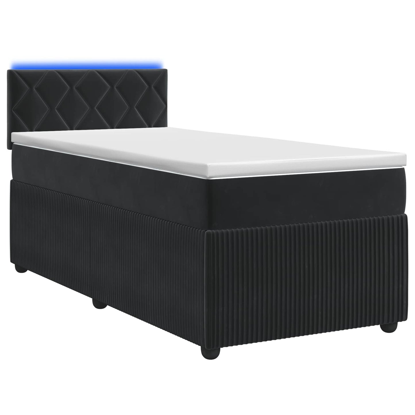 vidaXL Κρεβάτι box spring με στρώμα Μαύρο 100 x 200 cm Βελούδο