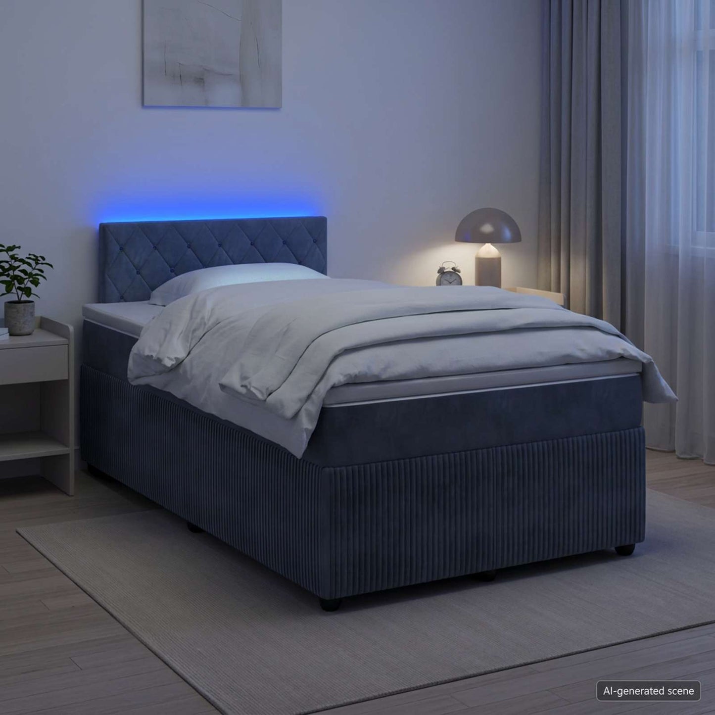 vidaXL Κρεβάτι box spring με στρώμα Σκούρο Γκρι 120 x 200 cm Βελούδο