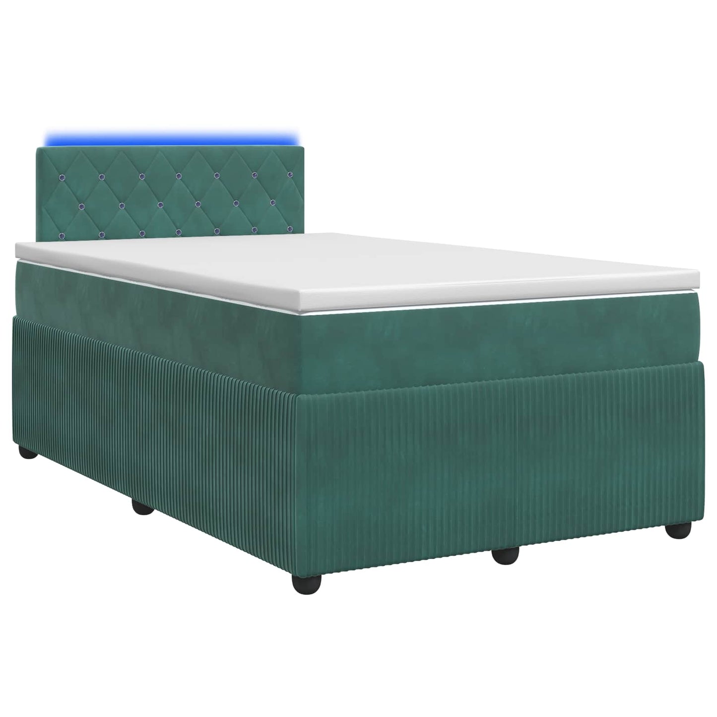 vidaXL Κρεβάτι box spring με στρώμα Σκούρο Πράσινο 120 x 190 cm