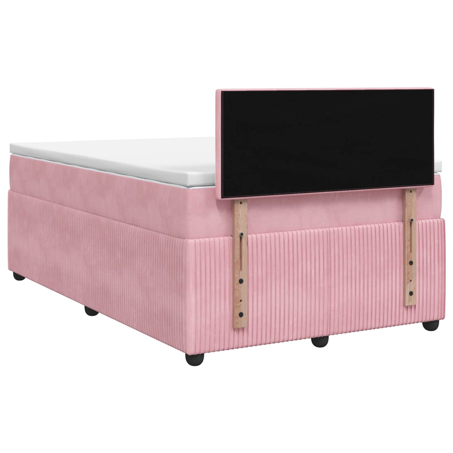 vidaXL Κρεβάτι box spring με στρώμα Ροζ 120 x 190 cm Βελούδο