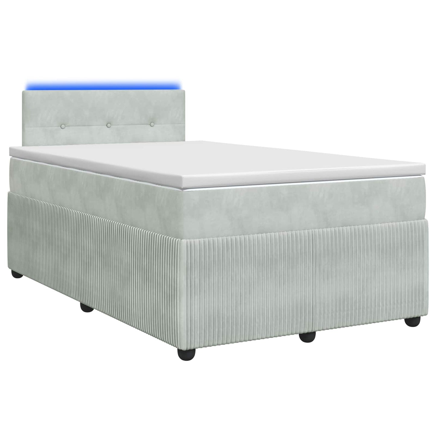 vidaXL Κρεβάτι box spring με στρώμα Ανοιχτό γκρι 120 x 190 cm Βελούδο