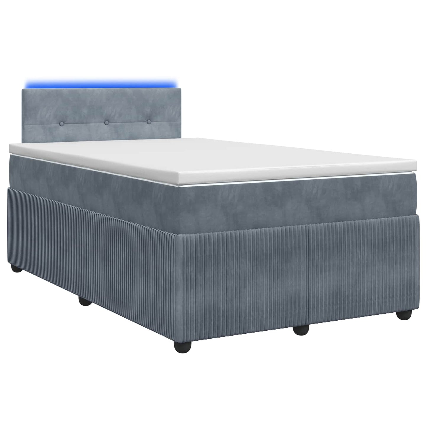 vidaXL Κρεβάτι box spring με στρώμα Σκούρο Γκρι 120 x 190 cm Βελούδο