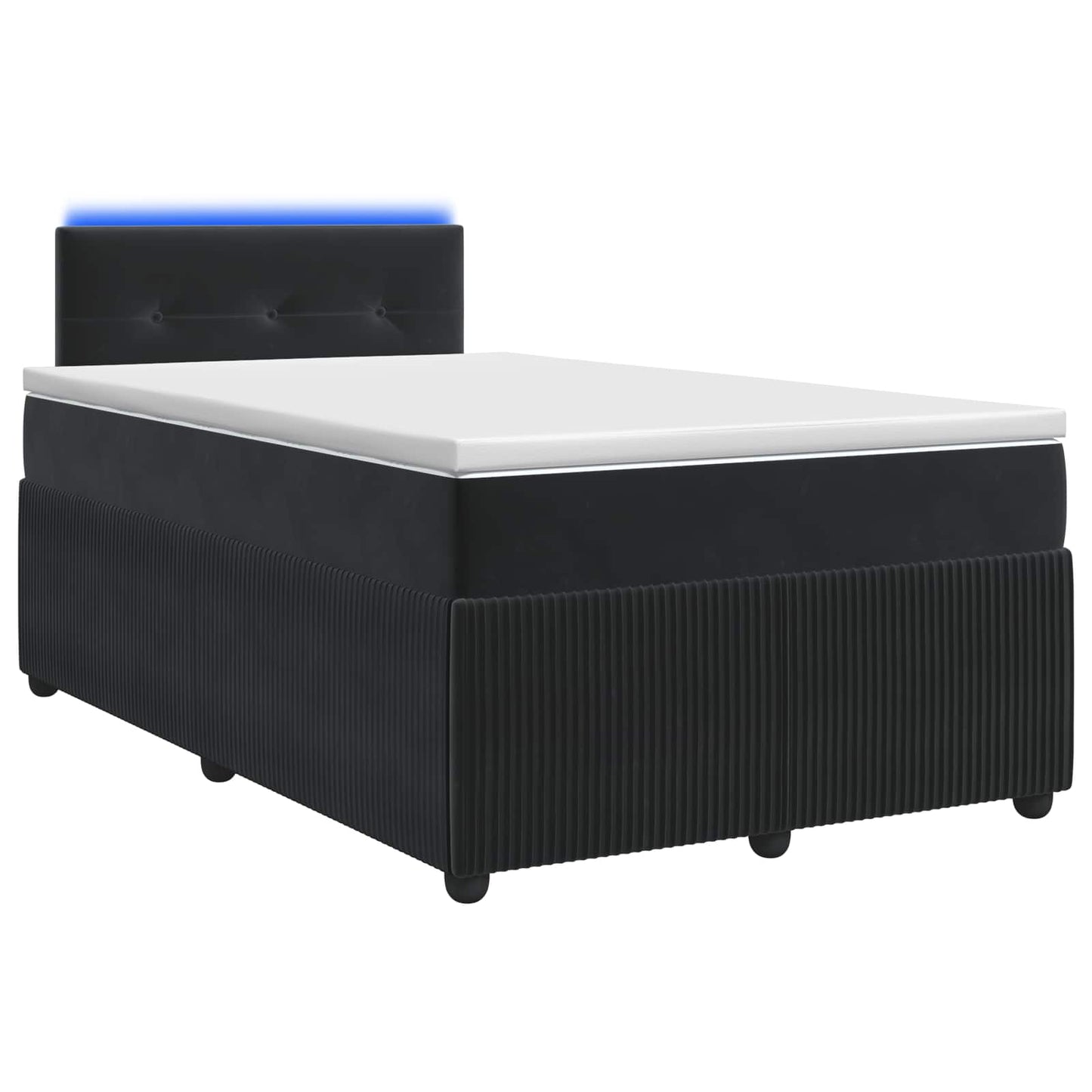 vidaXL Κρεβάτι box spring με στρώμα Μαύρο 120 x 190 cm Βελούδο