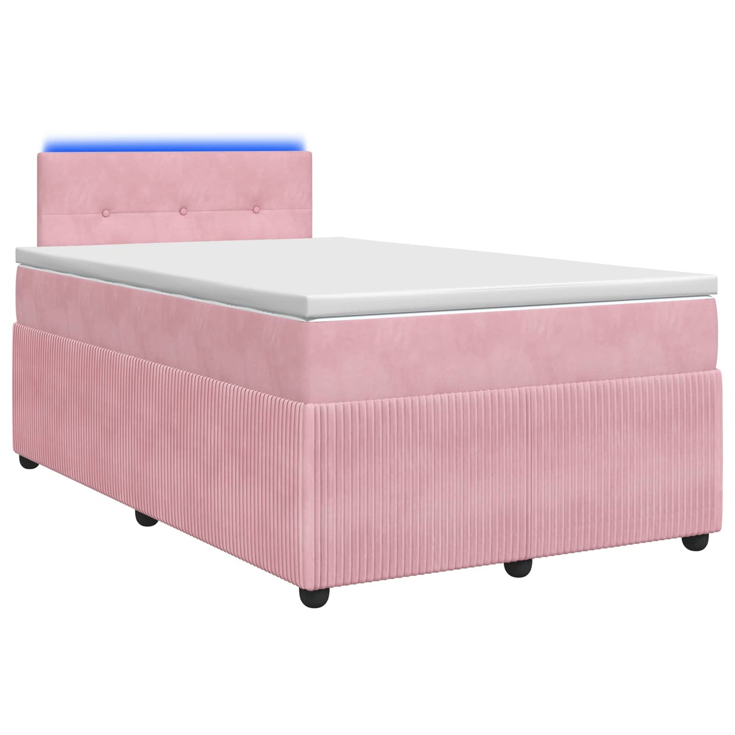vidaXL Κρεβάτι box spring με στρώμα Ροζ 120 x 190 cm Βελούδο