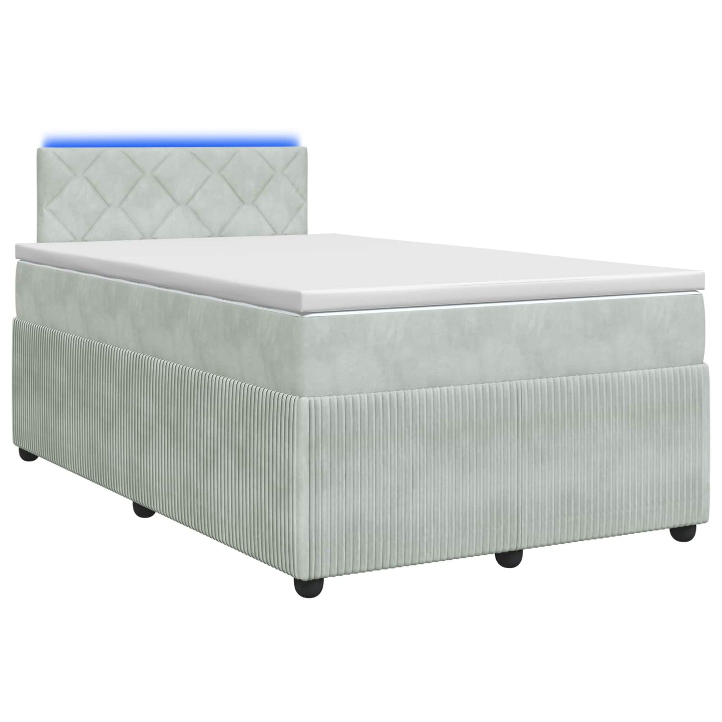 vidaXL Κρεβάτι box spring με στρώμα Ανοιχτό γκρι 120 x 190 cm Βελούδο