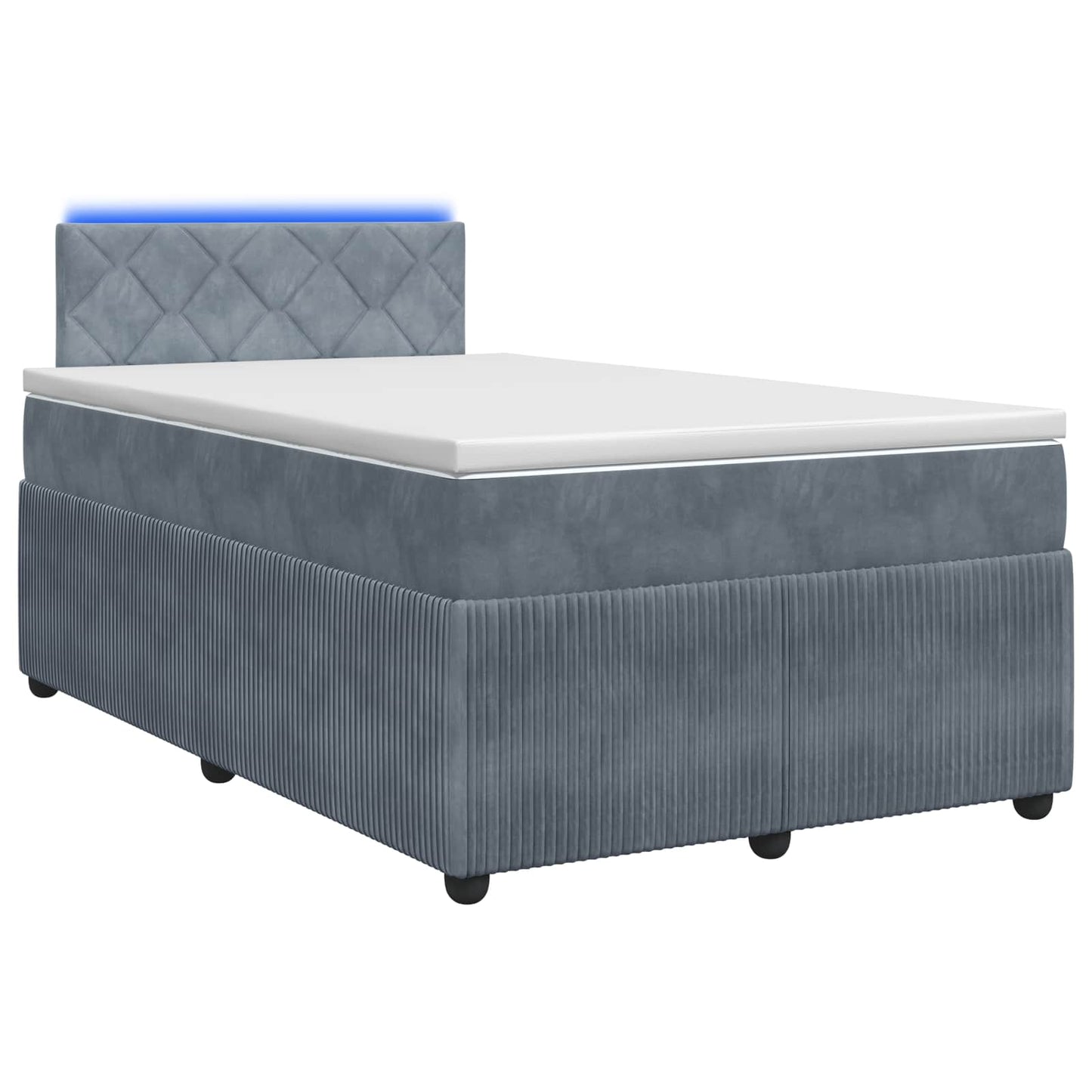 vidaXL Κρεβάτι box spring με στρώμα Σκούρο Γκρι 120 x 190 cm Βελούδο