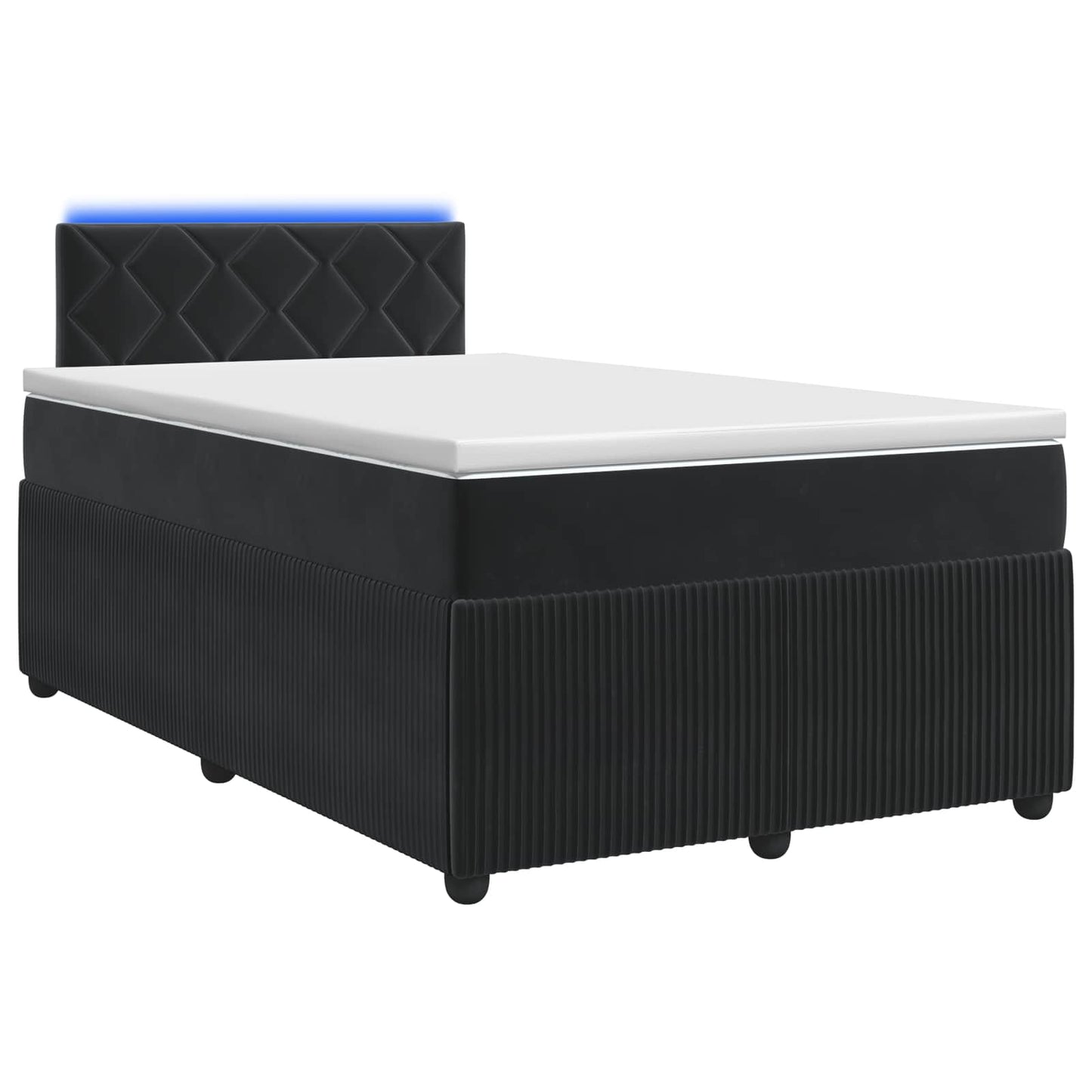 vidaXL Κρεβάτι box spring με στρώμα Μαύρο 120 x 190 cm Βελούδο