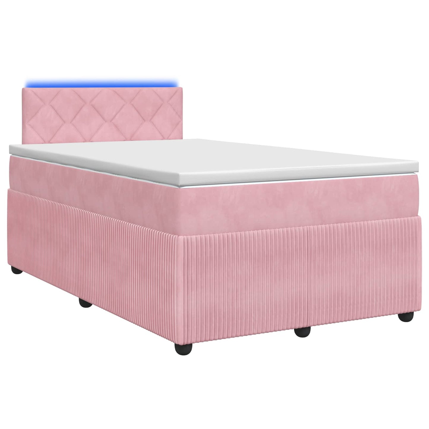 vidaXL Κρεβάτι box spring με στρώμα Ροζ 120 x 190 cm Βελούδο