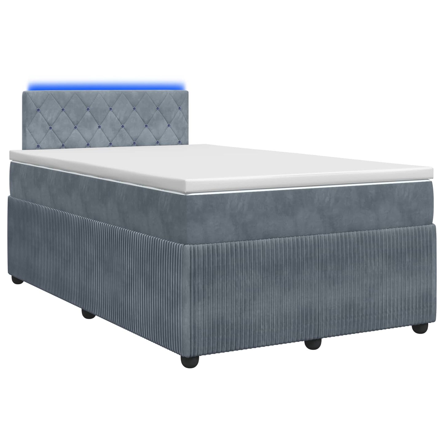vidaXL Κρεβάτι box spring με στρώμα Σκούρο Γκρι 120 x 200 cm Βελούδο