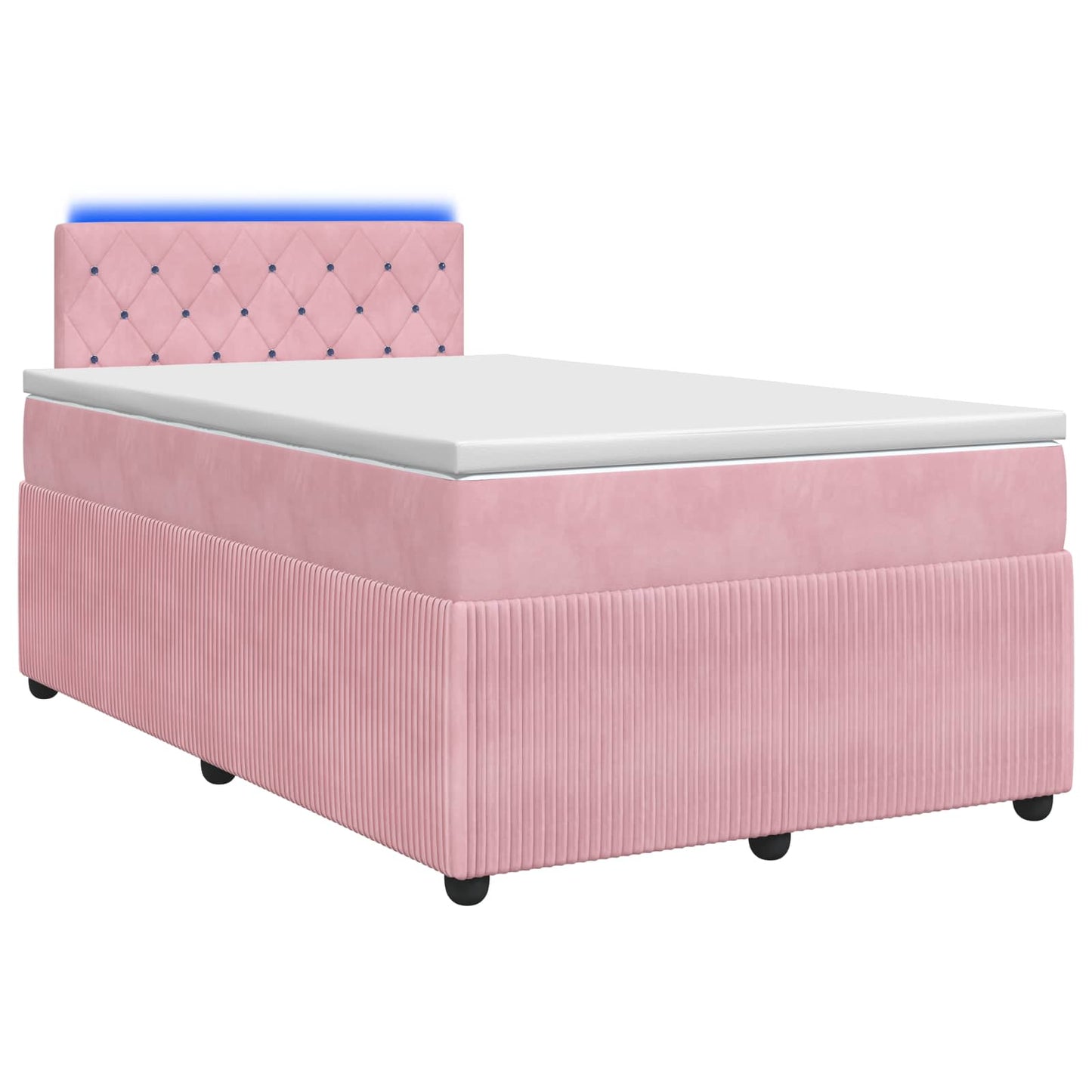 vidaXL Κρεβάτι box spring με στρώμα Ροζ 120 x 200 cm Βελούδο