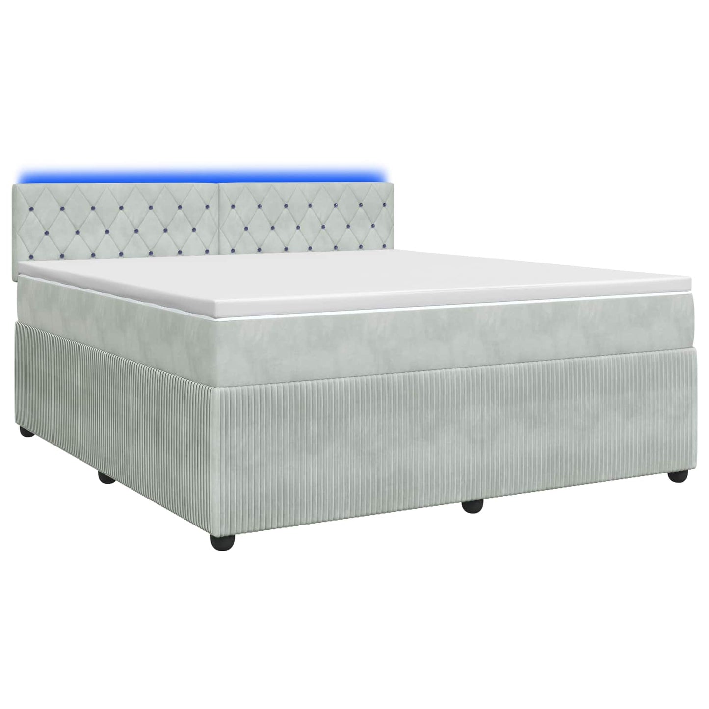 vidaXL Κρεβάτι box spring με στρώμα Ανοιχτό γκρι 140 x 190 cm Βελούδο