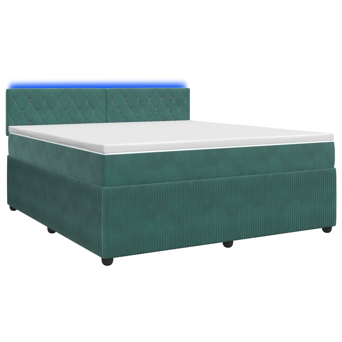 vidaXL Κρεβάτι box spring με στρώμα Σκούρο Πράσινο 140 x 190 cm