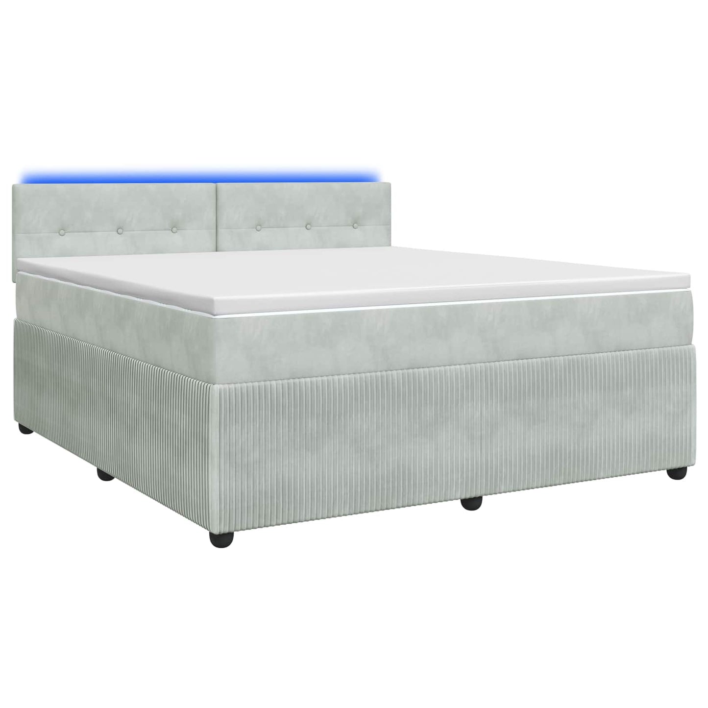 vidaXL Κρεβάτι box spring με στρώμα Ανοιχτό γκρι 140 x 190 cm Βελούδο