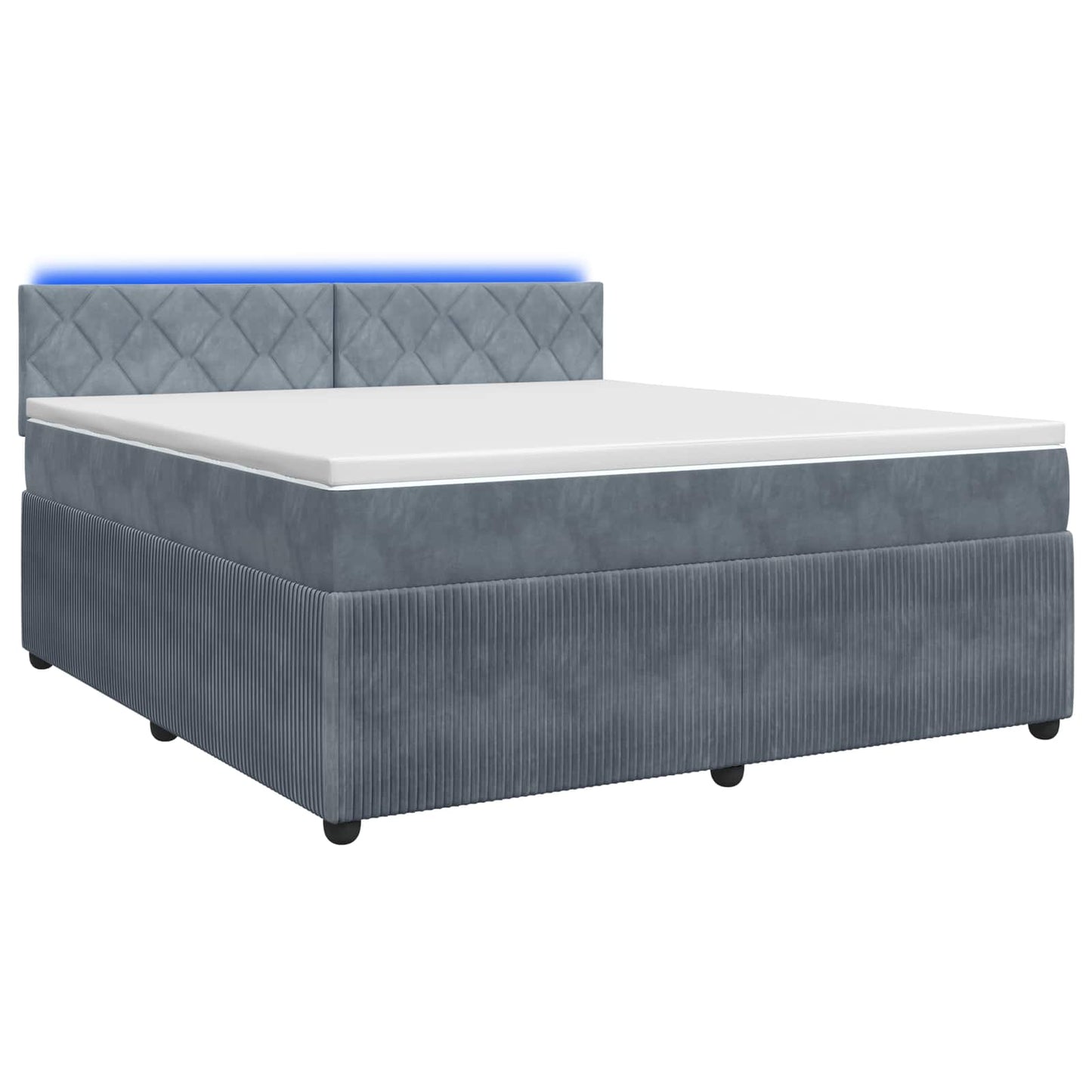 vidaXL Κρεβάτι box spring με στρώμα Σκούρο Γκρι 140 x 190 cm Βελούδο