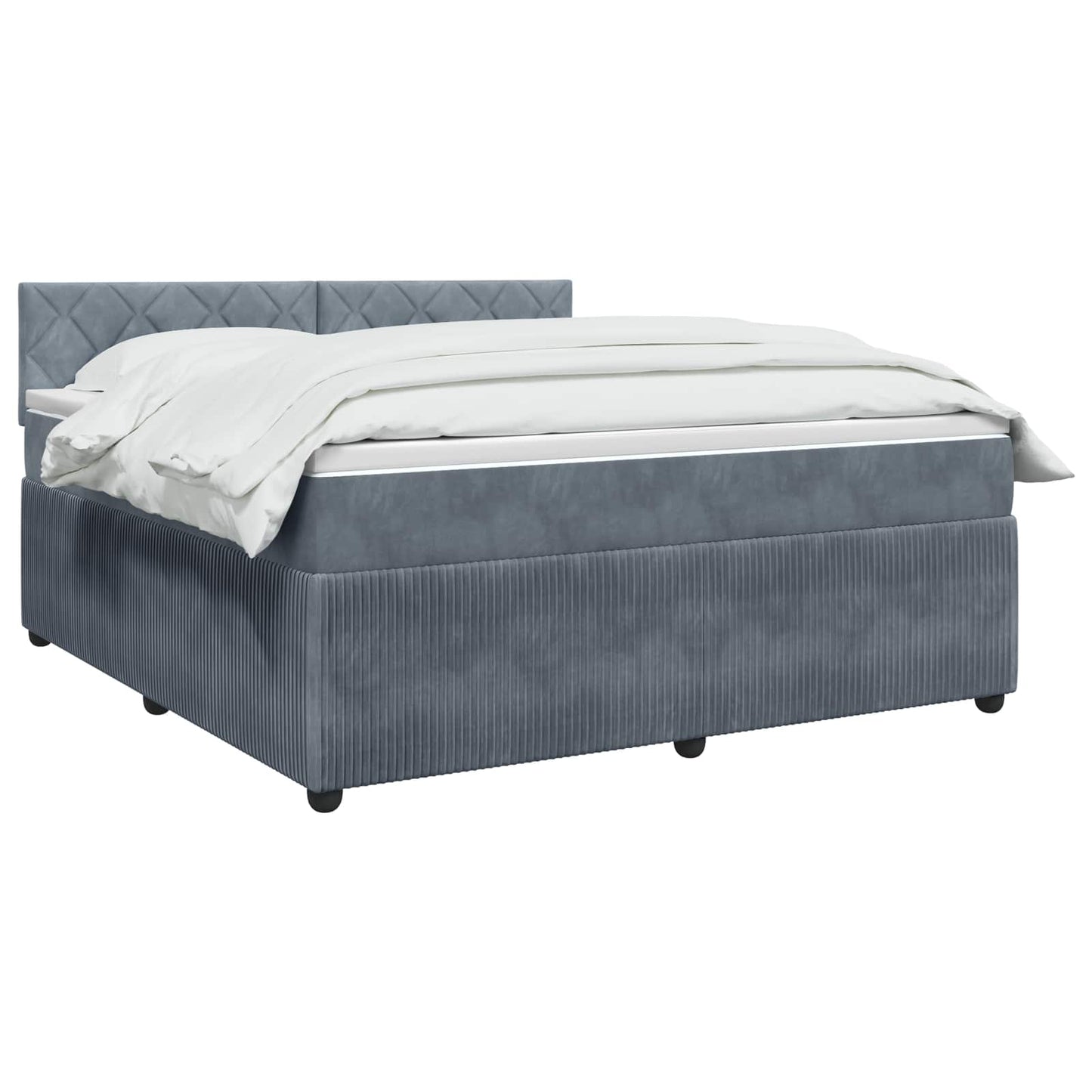 vidaXL Κρεβάτι box spring με στρώμα Σκούρο Γκρι 140 x 190 cm Βελούδο