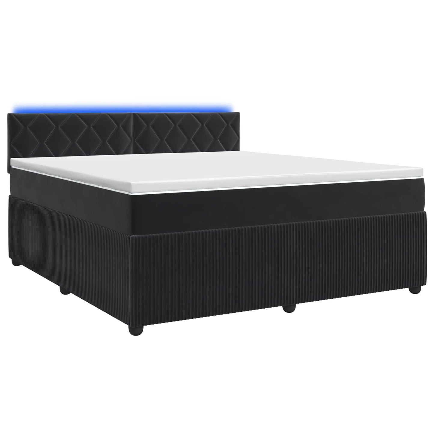 vidaXL Κρεβάτι box spring με στρώμα Μαύρο 140 x 190 cm Βελούδο