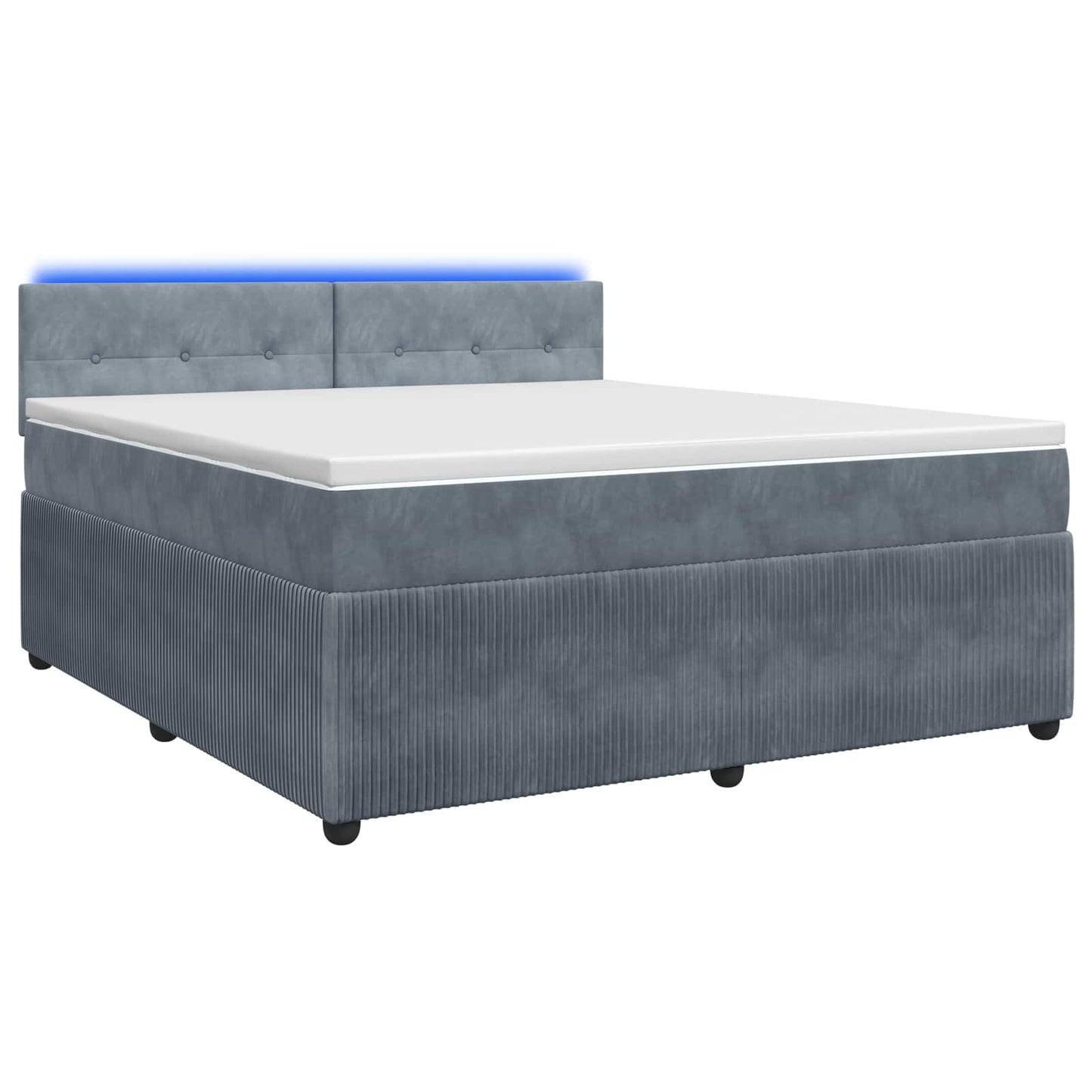 vidaXL Κρεβάτι box spring με στρώμα Σκούρο Γκρι 140 x 200 cm Βελούδο