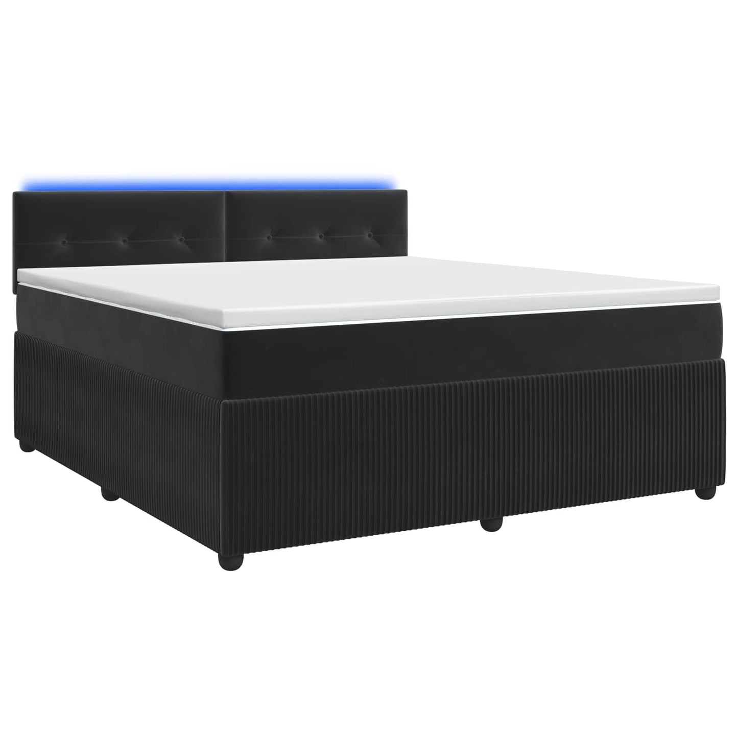 vidaXL Κρεβάτι box spring με στρώμα Μαύρο 140 x 200 cm Βελούδο