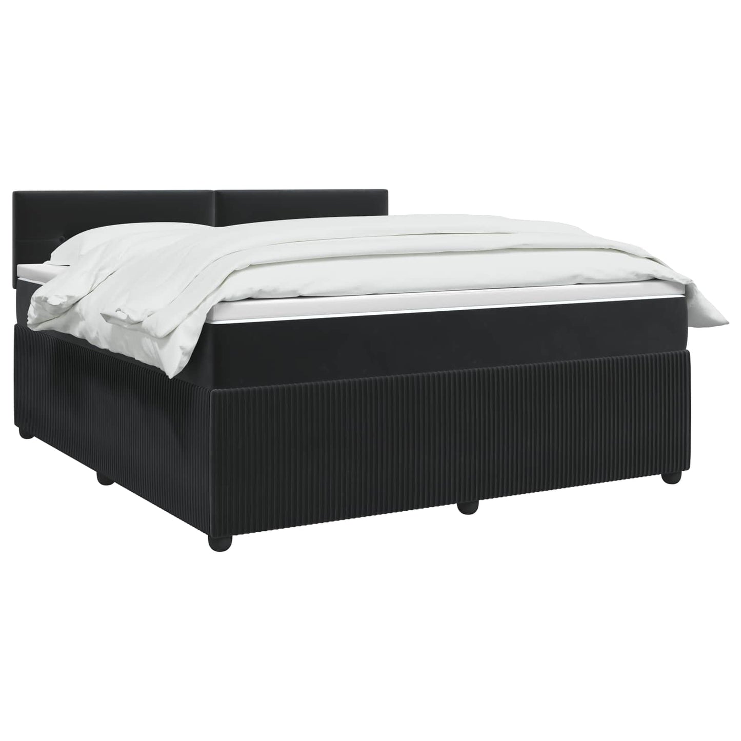 vidaXL Κρεβάτι box spring με στρώμα Μαύρο 140 x 200 cm Βελούδο