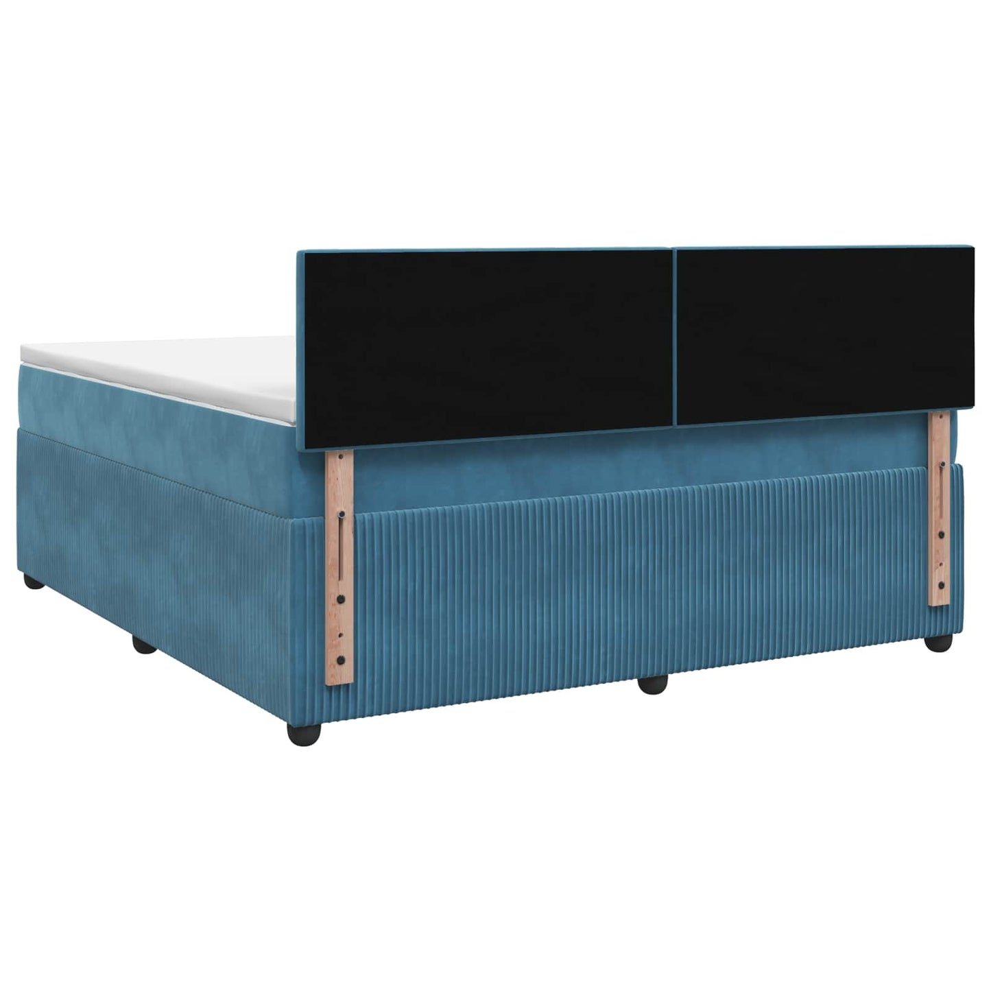 vidaXL Κρεβάτι box spring με στρώμα Μπλε 140 x 200 cm Βελούδο
