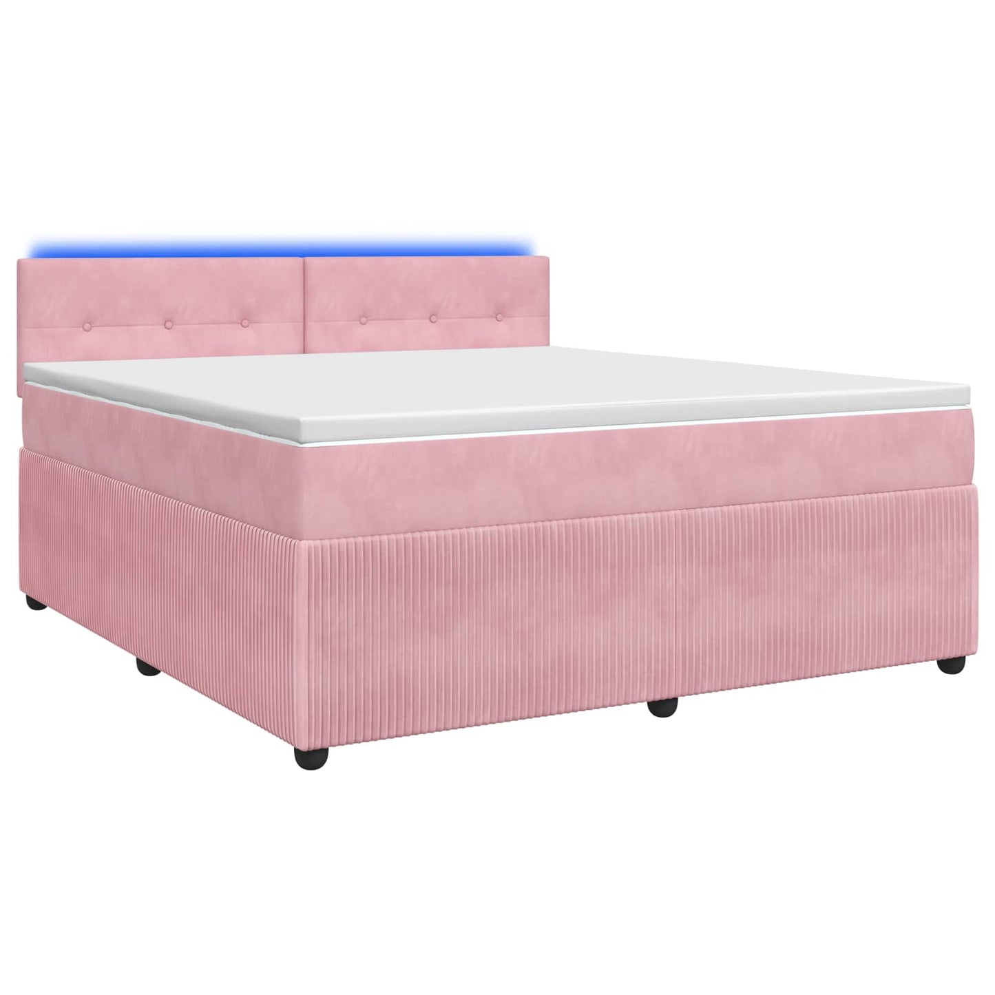 vidaXL Κρεβάτι box spring με στρώμα Ροζ 160 x 200 cm Βελούδο