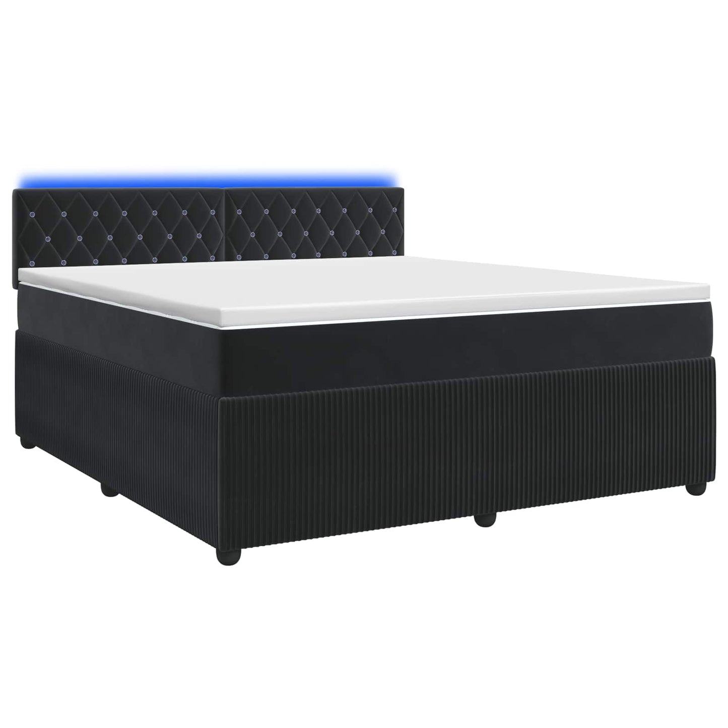 vidaXL Κρεβάτι box spring με στρώμα Μαύρο 180 x 200 cm Βελούδο