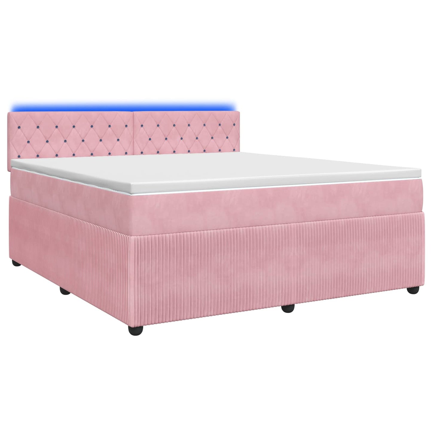 vidaXL Κρεβάτι box spring με στρώμα Ροζ 180 x 200 cm Βελούδο