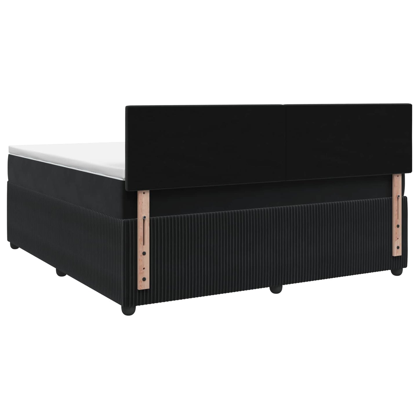 vidaXL Κρεβάτι box spring με στρώμα Μαύρο 180 x 200 cm Βελούδο