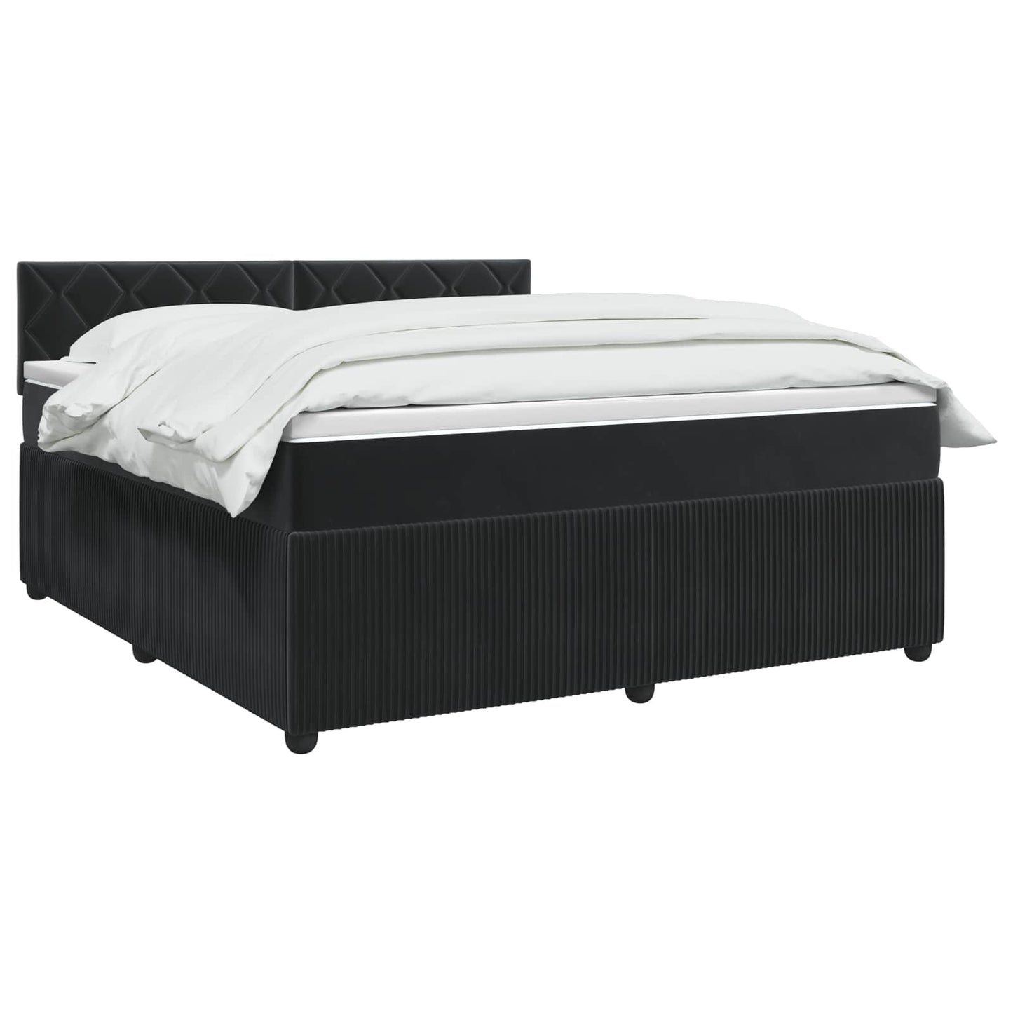 vidaXL Κρεβάτι box spring με στρώμα Μαύρο 180 x 200 cm Βελούδο