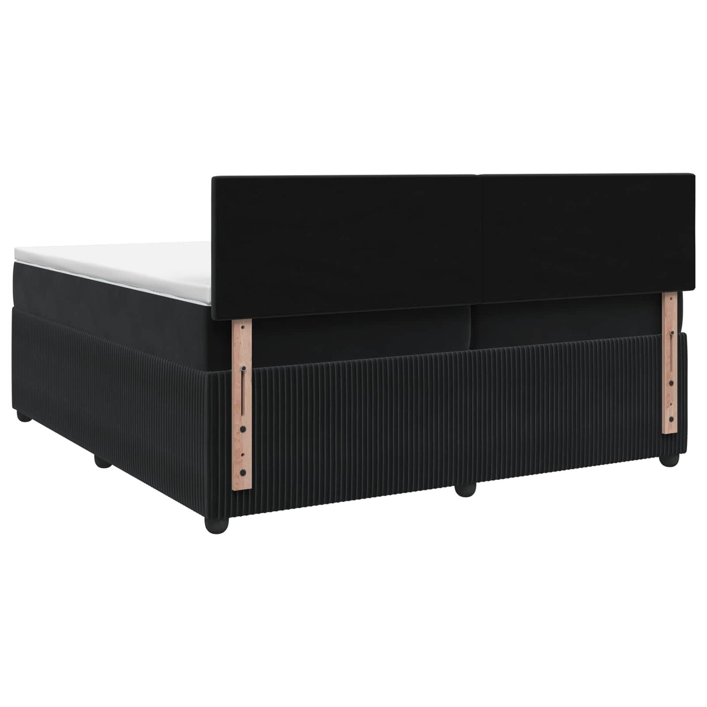 vidaXL Κρεβάτι box spring με στρώμα Μαύρο 200 x 200 cm Βελούδο