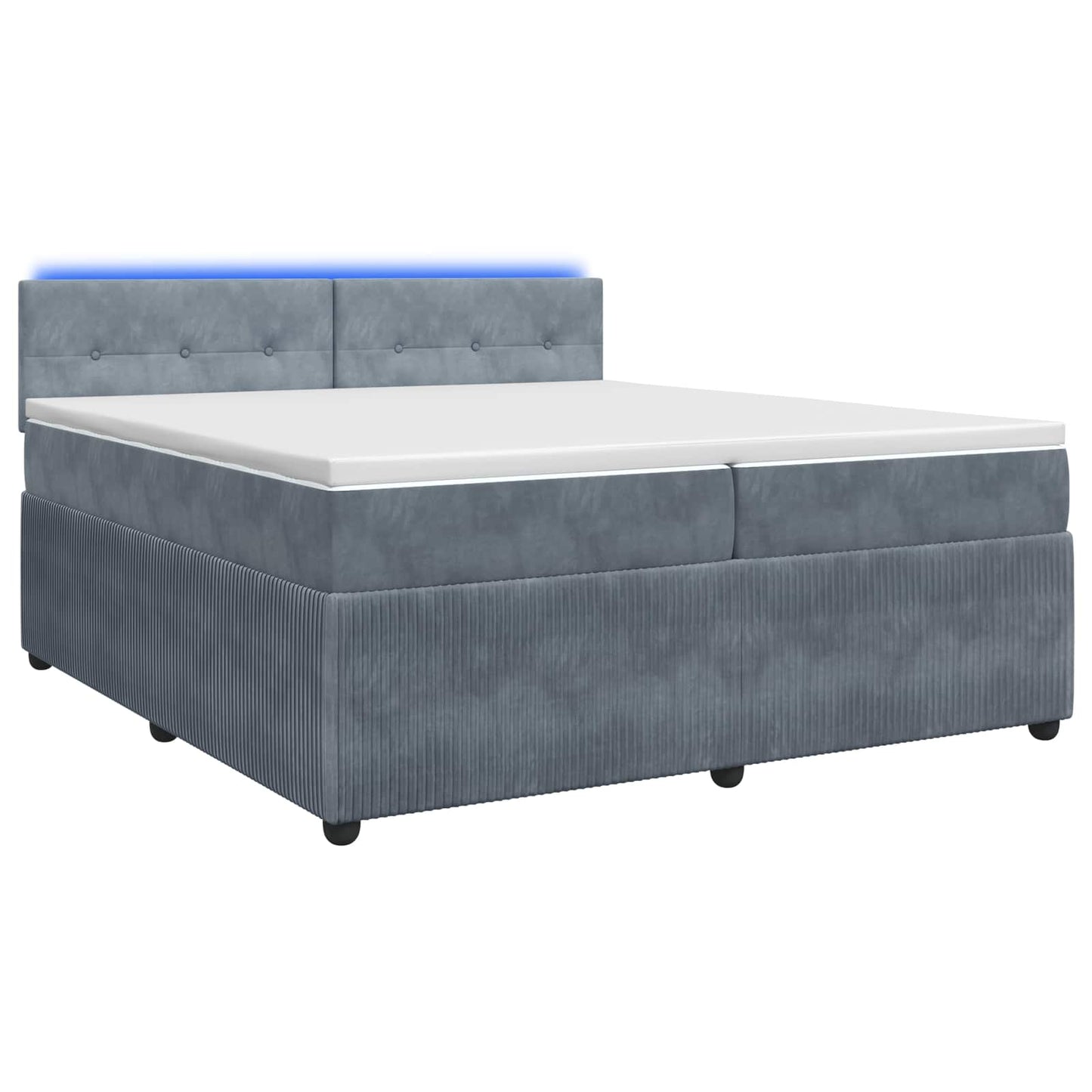 vidaXL Κρεβάτι box spring με στρώμα Σκούρο Γκρι 200 x 200 cm Βελούδο