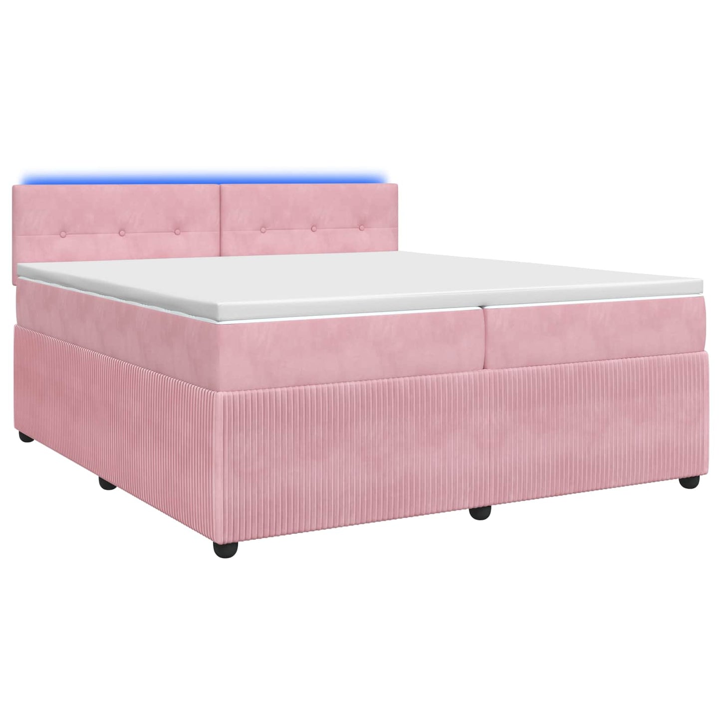 vidaXL Κρεβάτι box spring με στρώμα Ροζ 200 x 200 cm Βελούδο