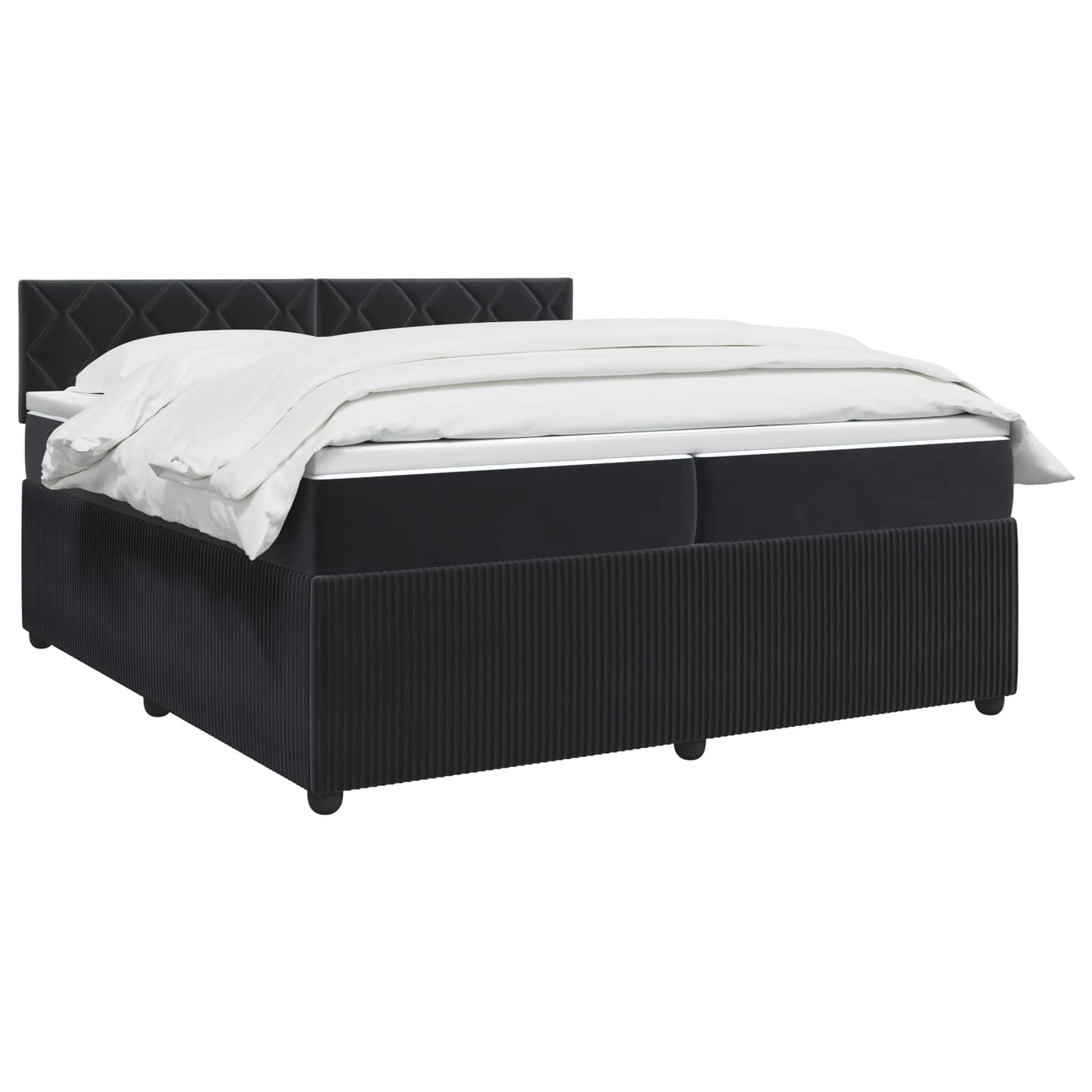 vidaXL Κρεβάτι box spring με στρώμα Μαύρο 200 x 200 cm Βελούδο
