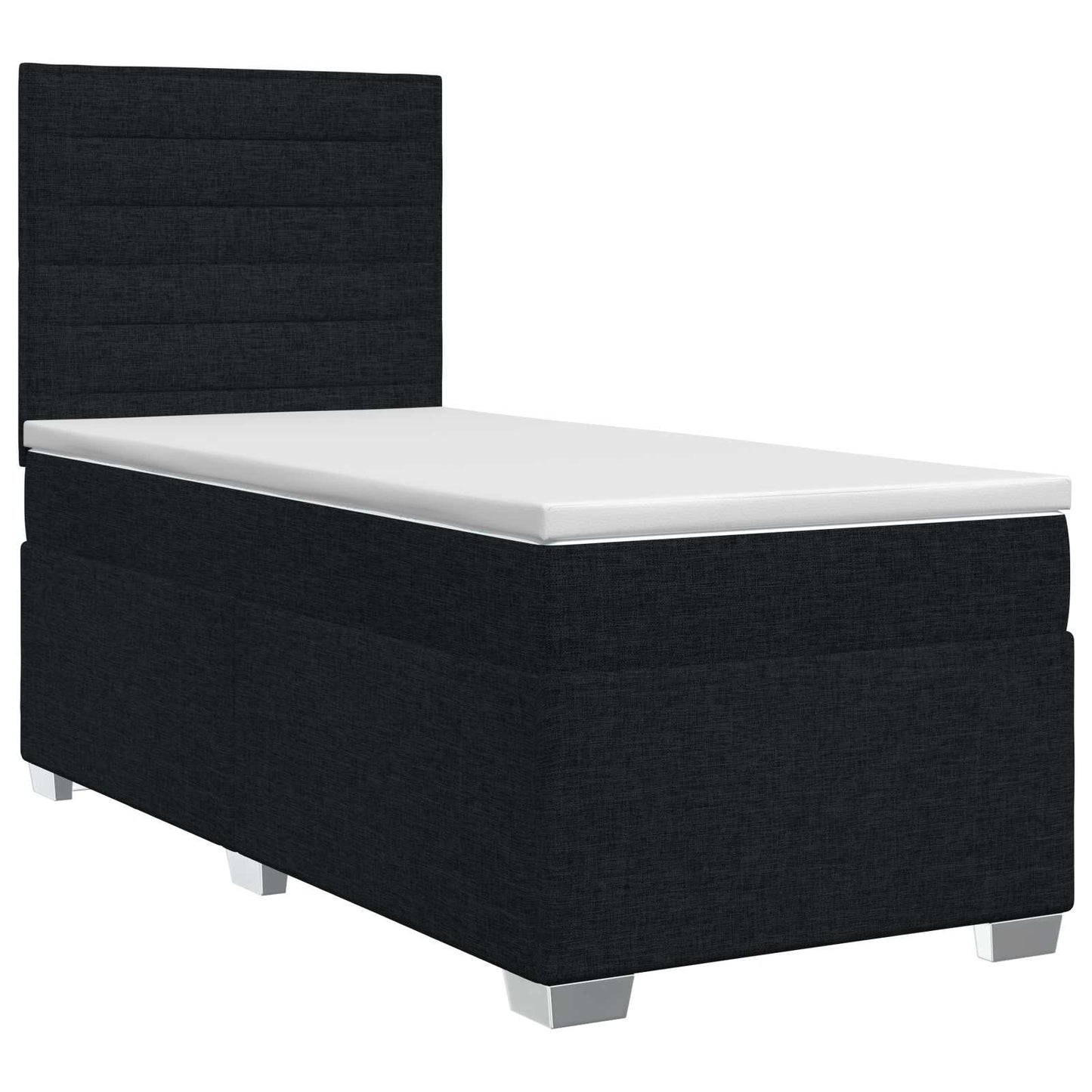 vidaXL Κρεβάτι box spring με στρώμα Μαύρο 80 x 200 cm Ύφασμα