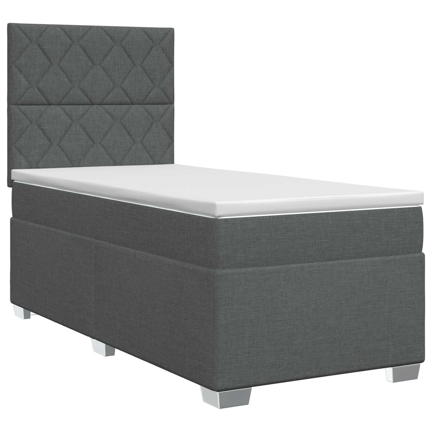 vidaXL Κρεβάτι box spring με στρώμα Σκούρο Γκρι 80 x 200 cm Ύφασμα
