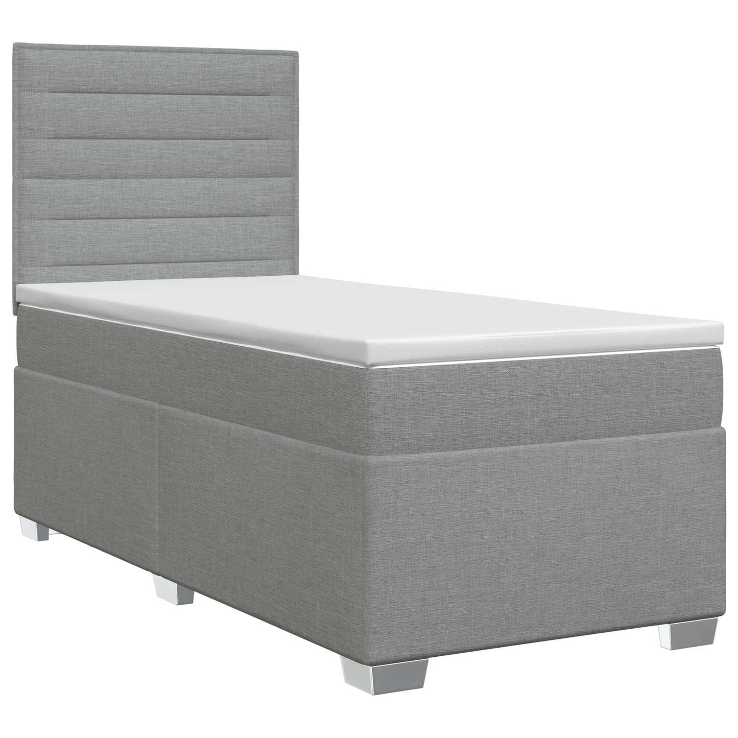 vidaXL Κρεβάτι box spring με στρώμα Ανοιχτό γκρι 90 x 190 cm Ύφασμα