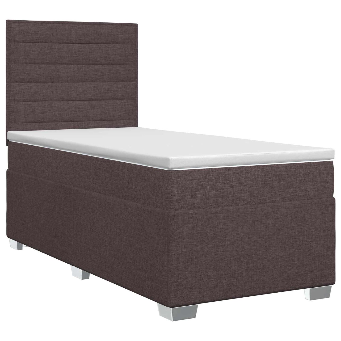 vidaXL Κρεβάτι box spring με στρώμα Σκούρο Καφέ 90 x 190 cm Ύφασμα