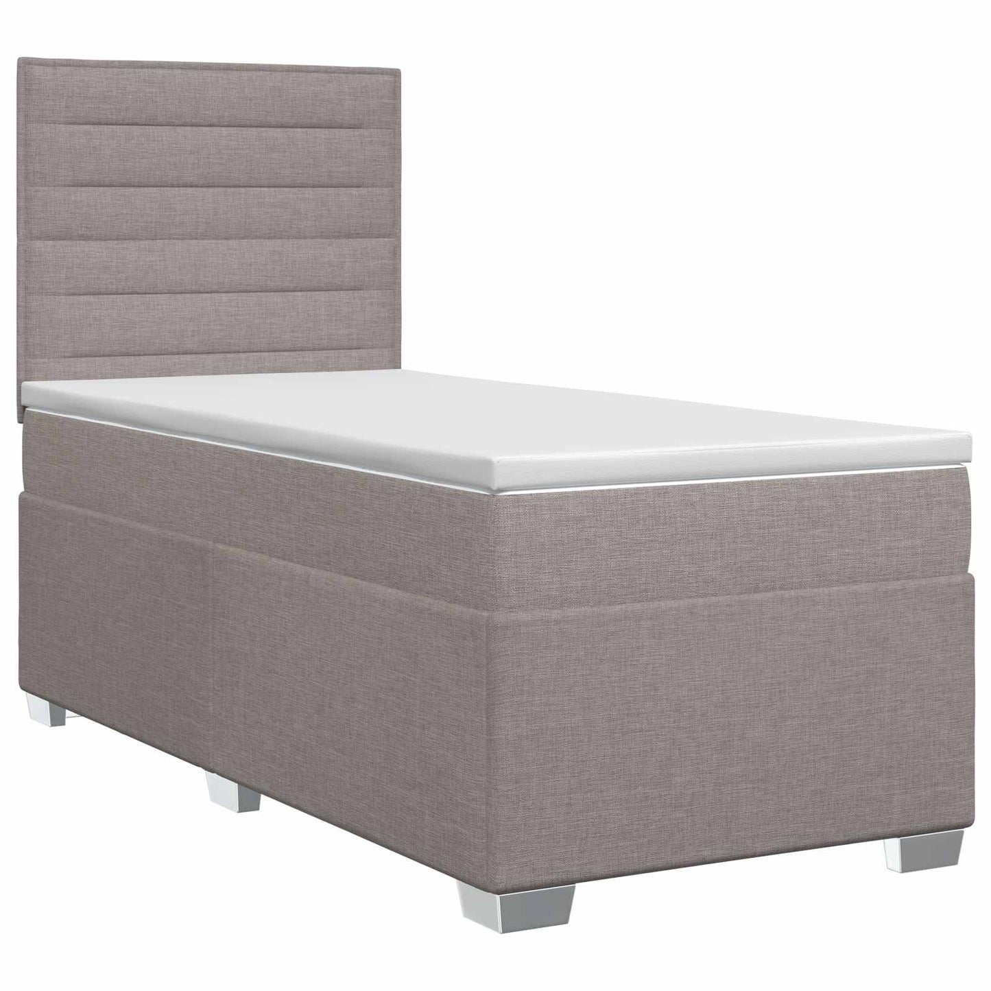 vidaXL Κρεβάτι box spring με στρώμα Taupe 90 x 190 cm Ύφασμα