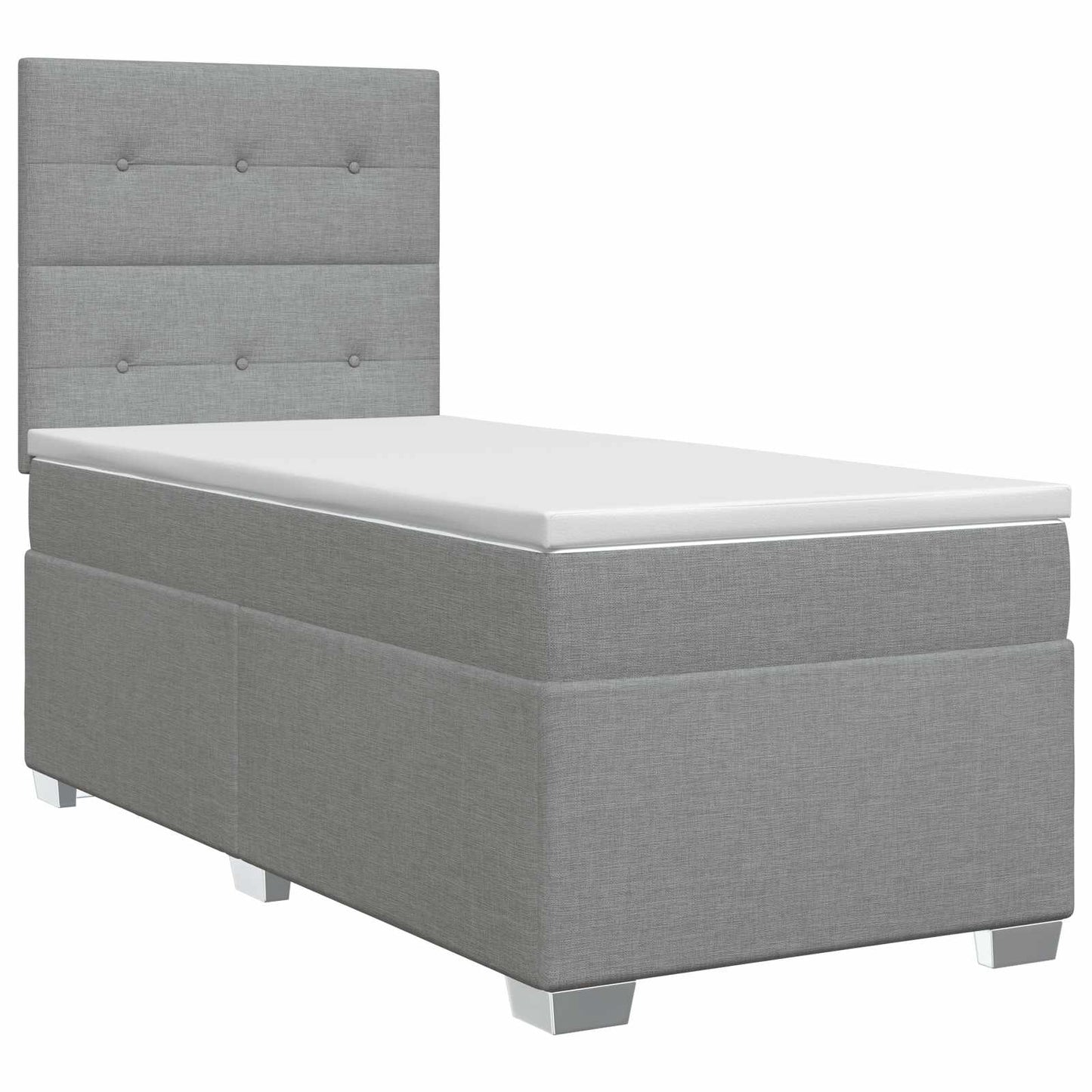 vidaXL Κρεβάτι box spring με στρώμα Ανοιχτό γκρι 90 x 190 cm Ύφασμα