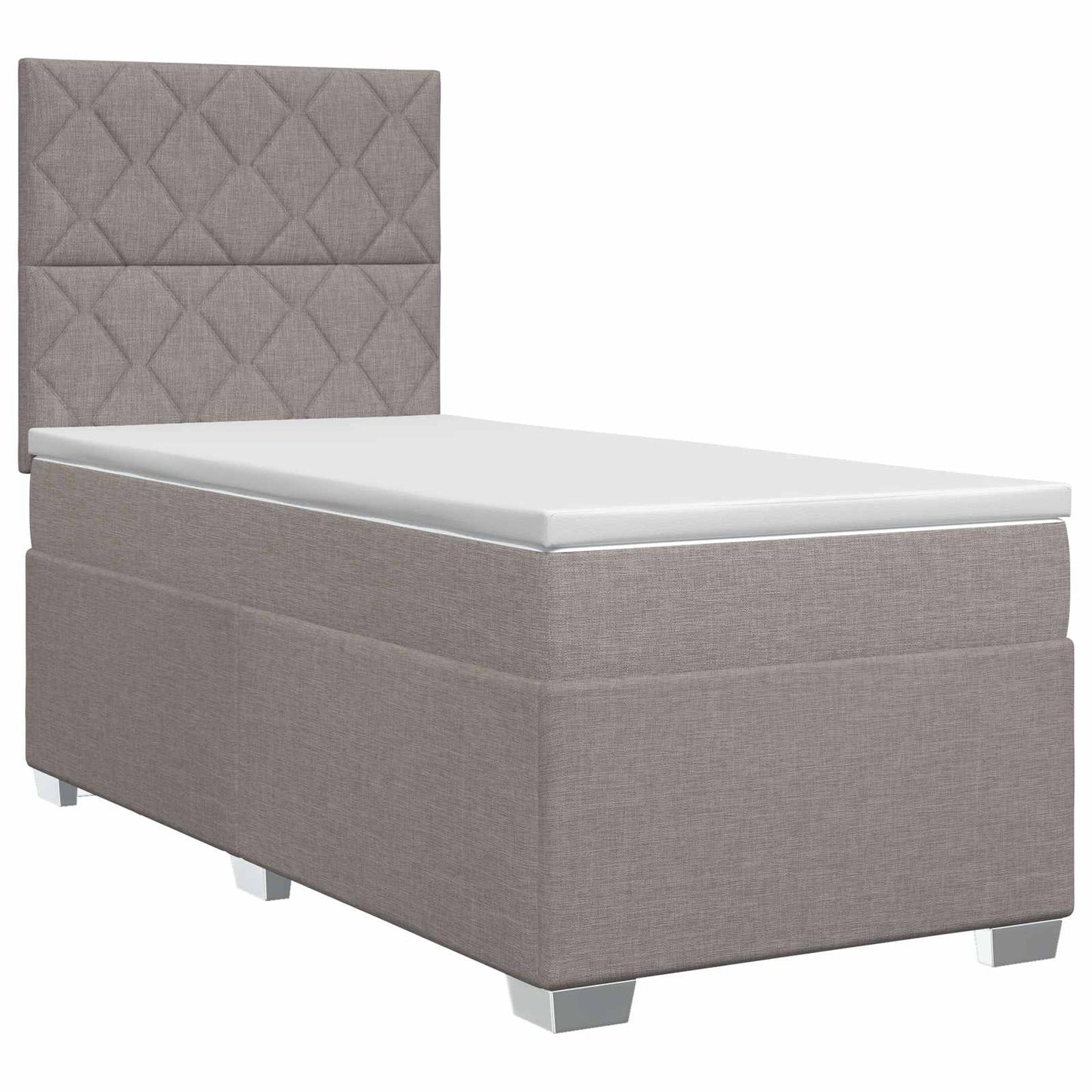 vidaXL Κρεβάτι box spring με στρώμα Taupe 90 x 190 cm Ύφασμα
