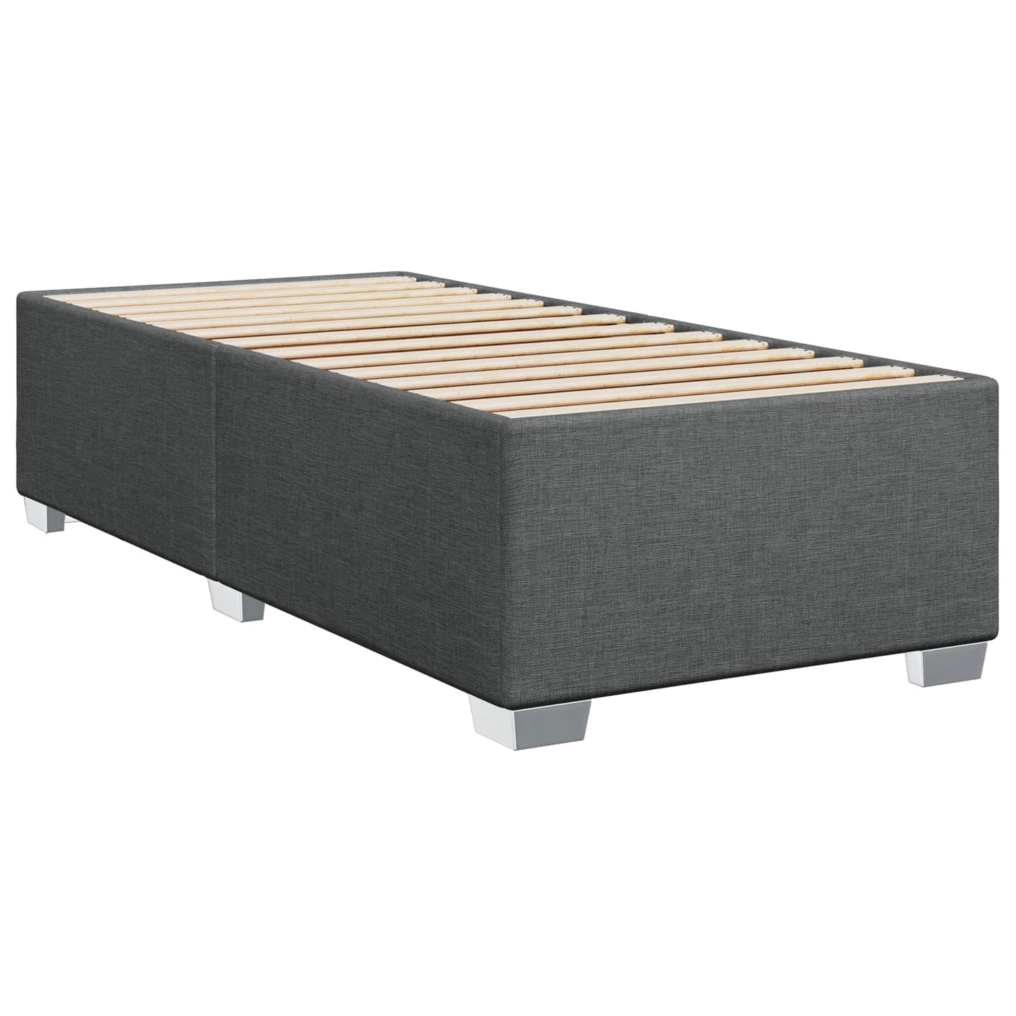 vidaXL Κρεβάτι box spring με στρώμα Σκούρο Γκρι 90 x 200 cm Ύφασμα
