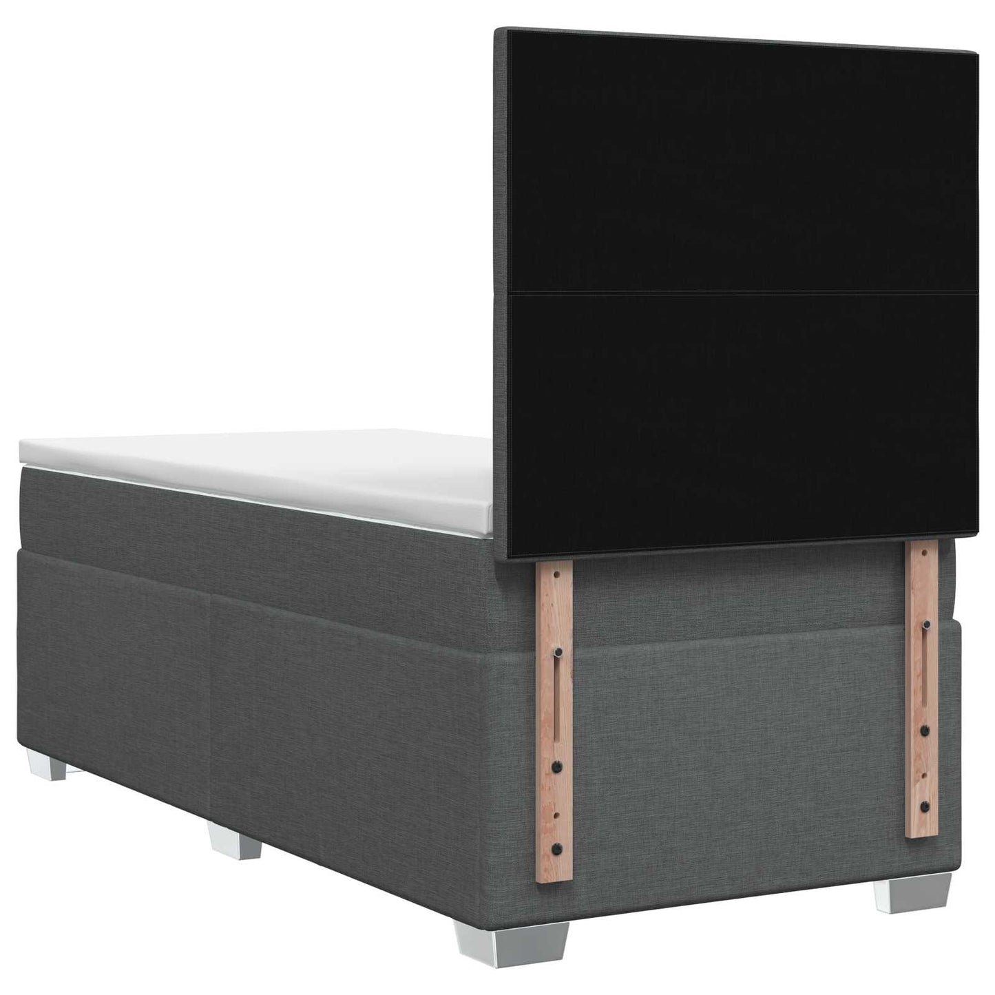 vidaXL Κρεβάτι box spring με στρώμα Σκούρο Γκρι 90 x 200 cm Ύφασμα