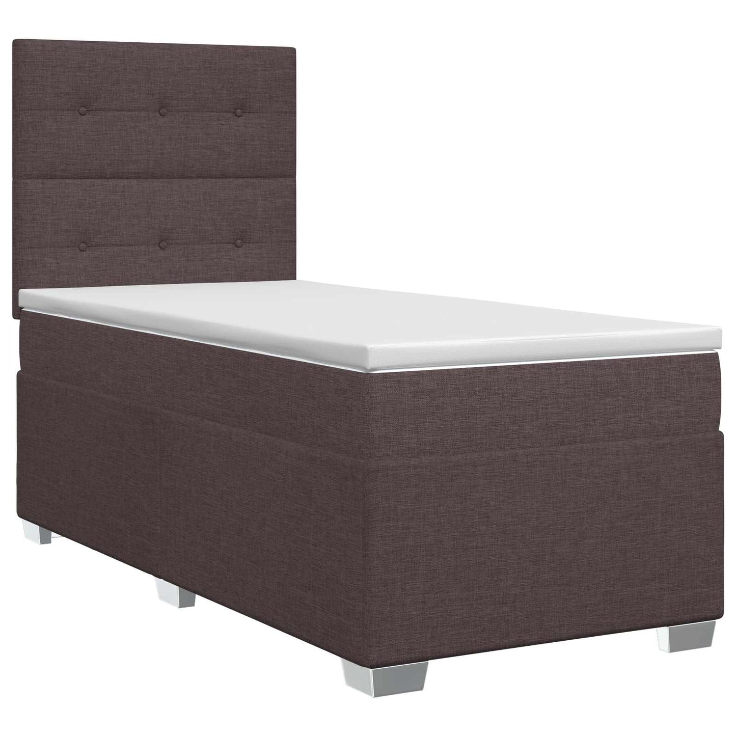 vidaXL Κρεβάτι box spring με στρώμα Σκούρο Καφέ 90 x 200 cm Ύφασμα