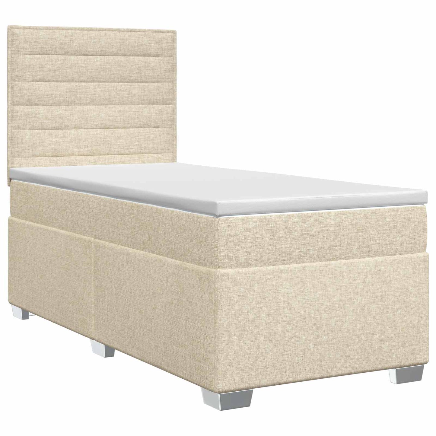 vidaXL Κρεβάτι box spring με στρώμα Κρεμ 100 x 200 cm Ύφασμα