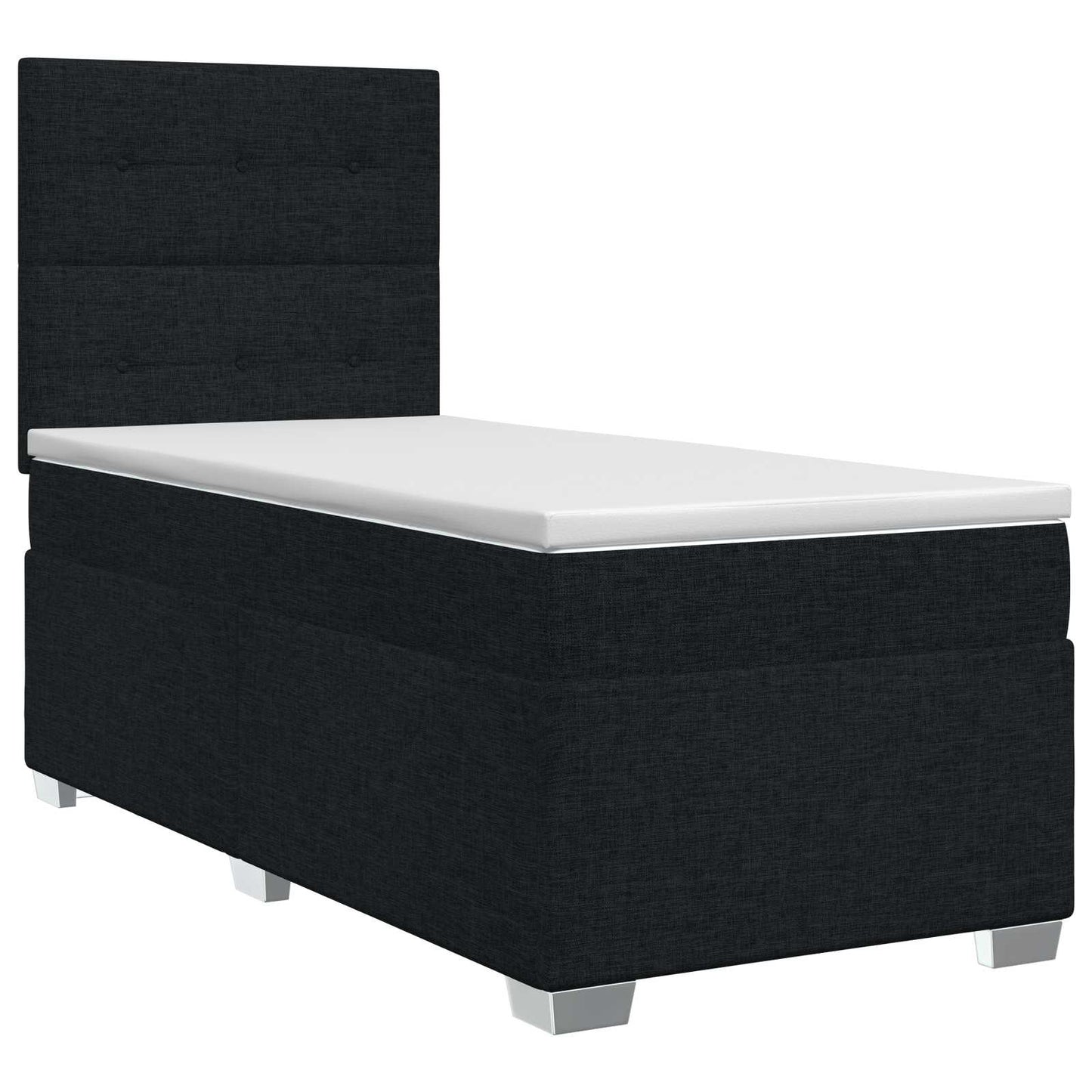 vidaXL Κρεβάτι box spring με στρώμα Μαύρο 100 x 200 cm Ύφασμα