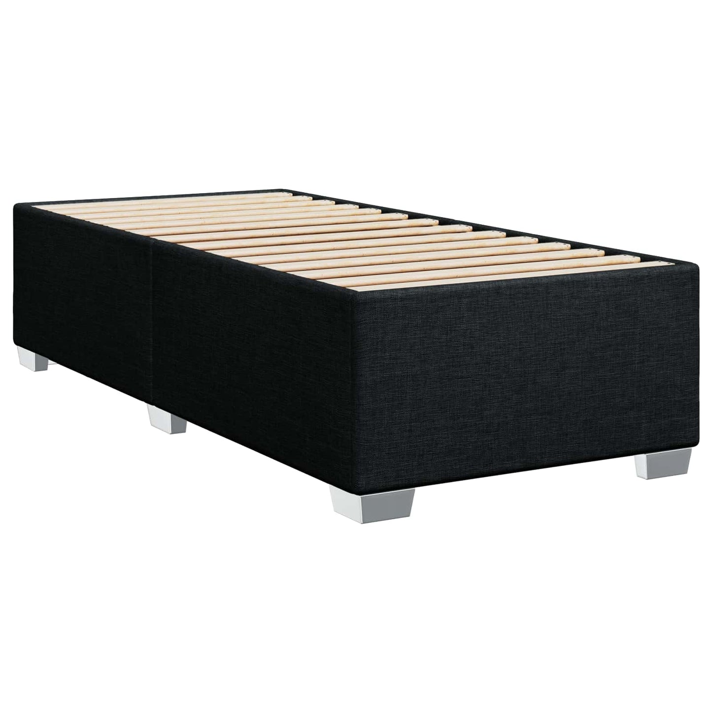 vidaXL Κρεβάτι box spring με στρώμα Μαύρο 100 x 200 cm Ύφασμα