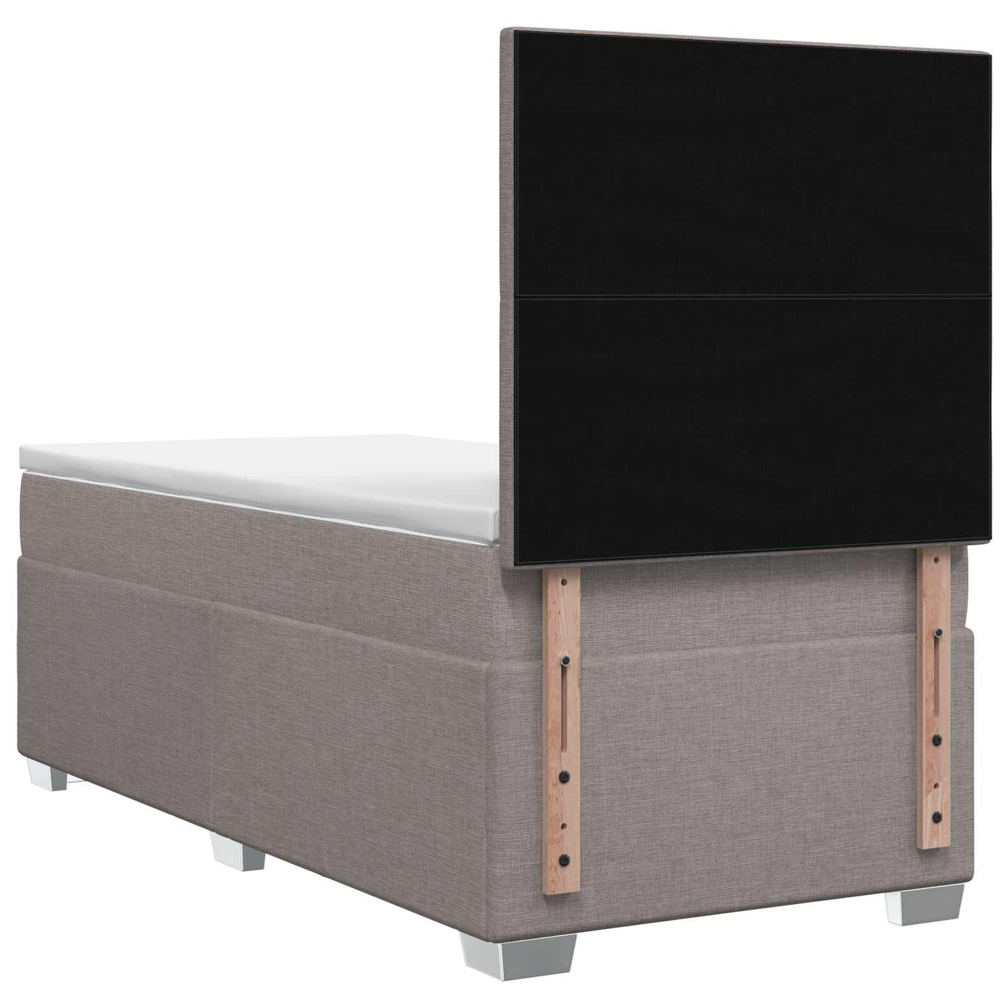 vidaXL Κρεβάτι box spring με στρώμα Taupe 100 x 200 cm Ύφασμα
