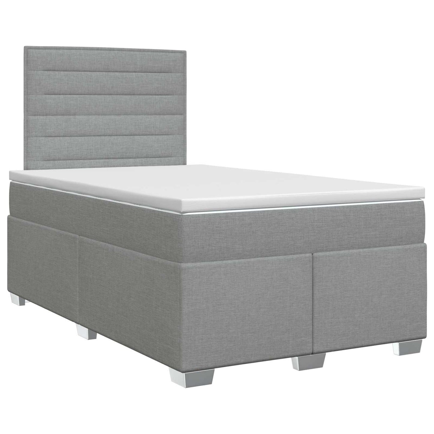 vidaXL Κρεβάτι box spring με στρώμα Ανοιχτό γκρι 120 x 190 cm Ύφασμα