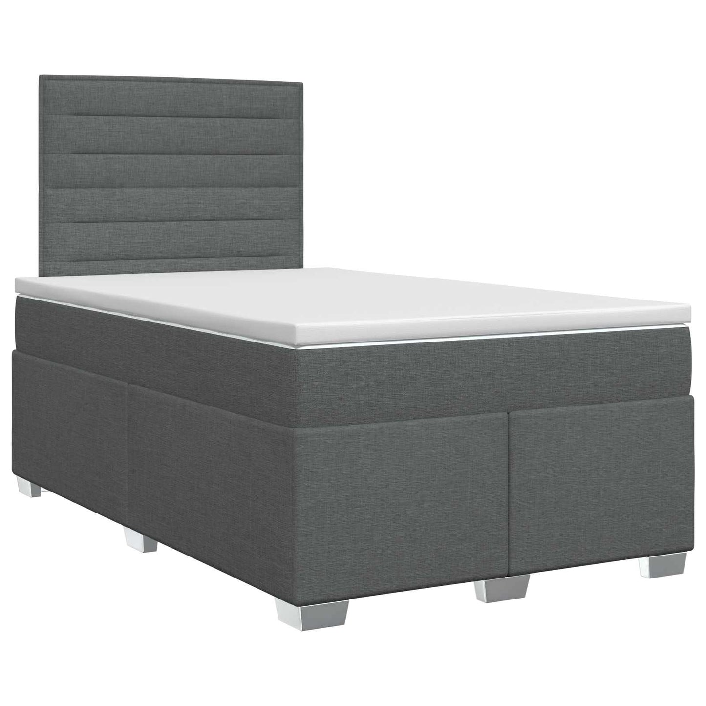 vidaXL Κρεβάτι box spring με στρώμα Σκούρο Γκρι 120 x 190 cm Ύφασμα
